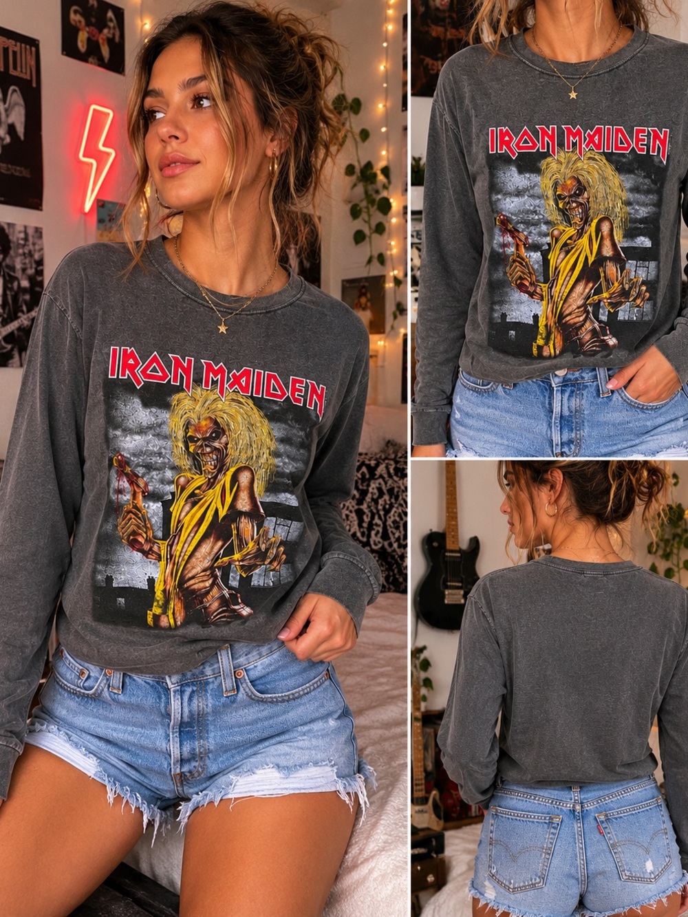 Iron Maiden Long Sleeve Shirt Unisex Young Adult  (Size S/M) New Without Tags